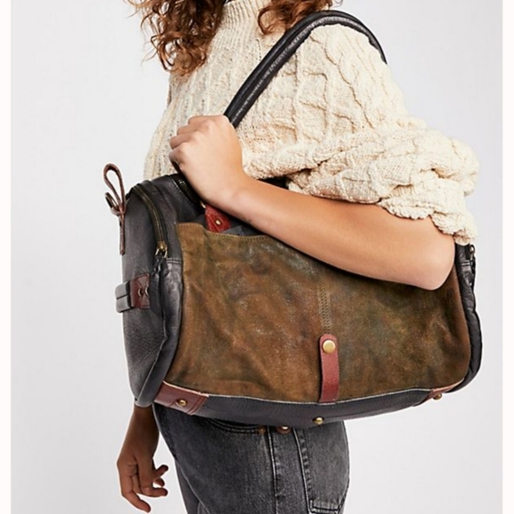 Free People Handbags - Free People Mix Material Leather Duffle Bag